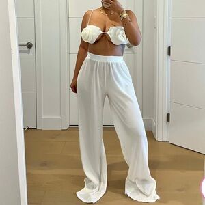 White rose pants set